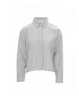 Seam-Detail Boxy Button-Up Blouse