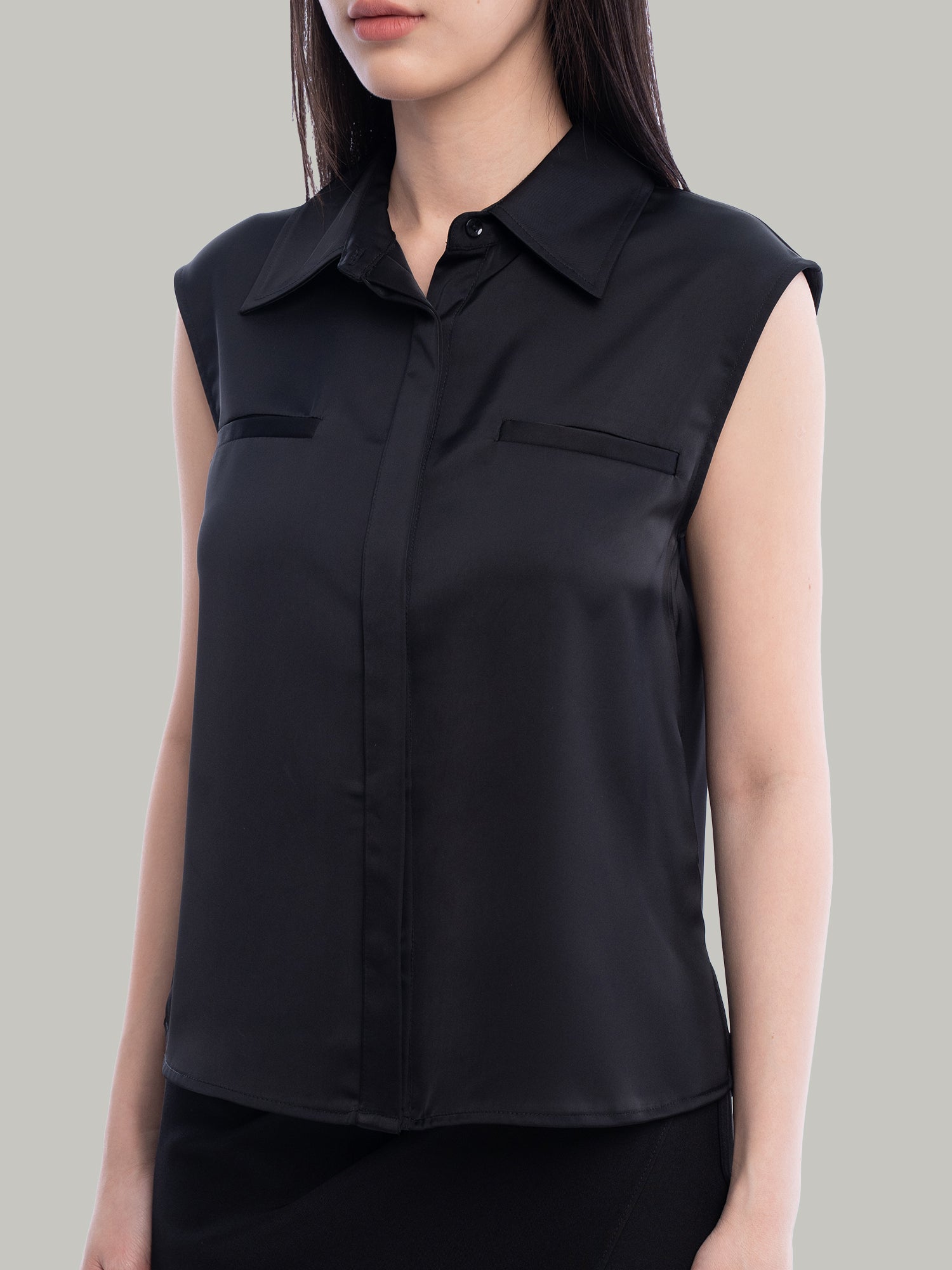 Tilda Satin Sleeveless Shirt