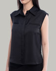 Tilda Satin Sleeveless Shirt