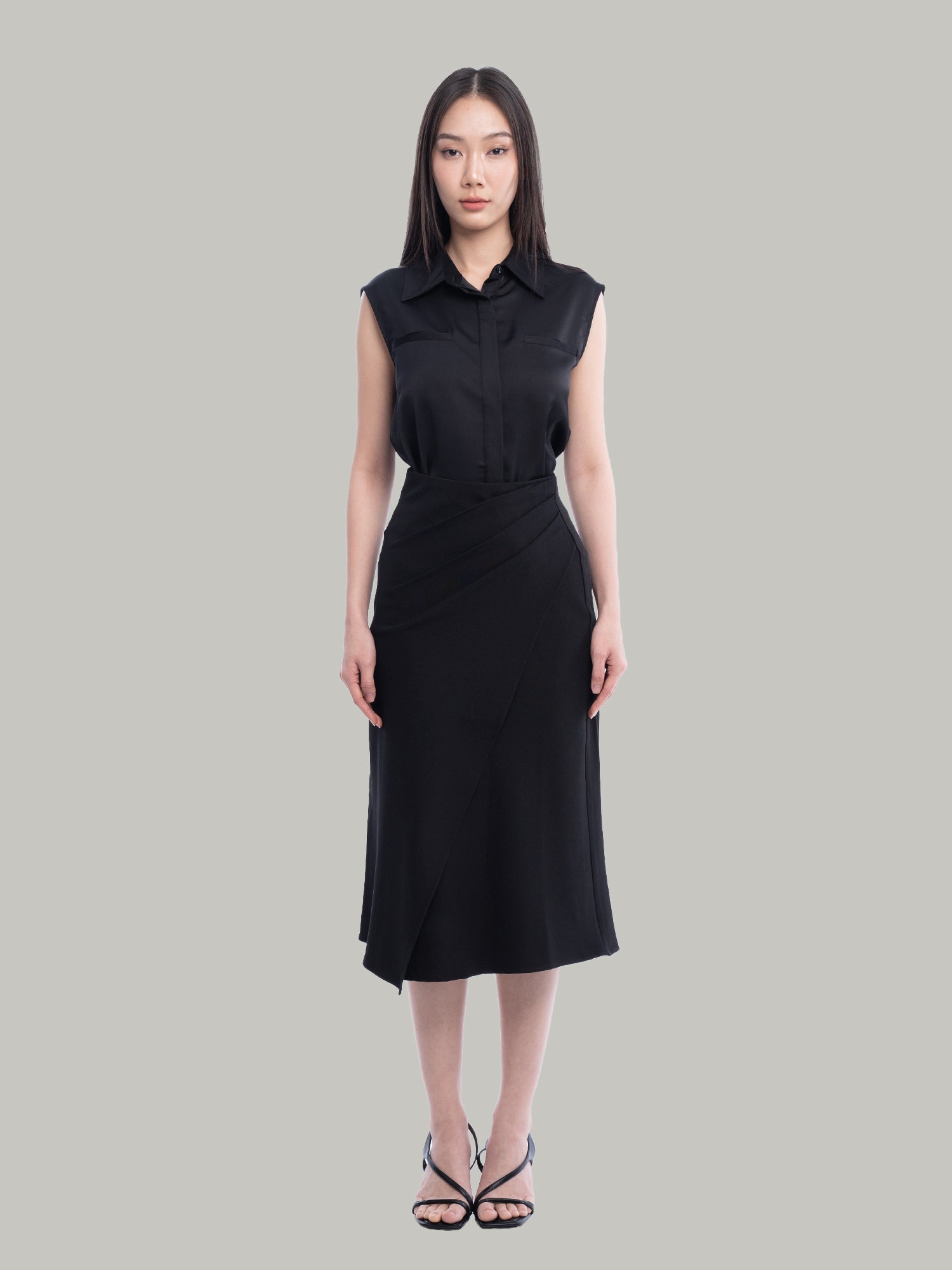Tilda Satin Sleeveless Shirt