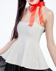 Shimmering Flowy Peplum Camisole Top