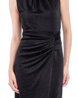 Shimmer Sleeveless Draped Dress