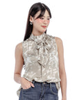High-Neck Sleeveless Blouse