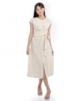 Casual Tie Waist Midi Dress