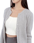 Cable Yarn Knit Button Cardigan