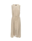 Pintuck Sleeveless Midi Dress