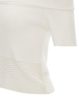Off-Shoulder Ribbed Knit Top