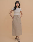 Casual Drawstring Long Skirt