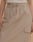 Casual Drawstring Long Skirt