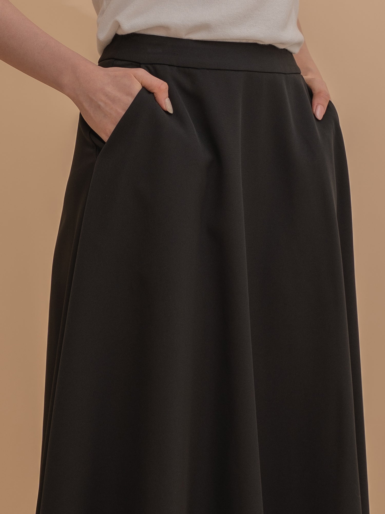 Cotton Blend A-Line Skirt