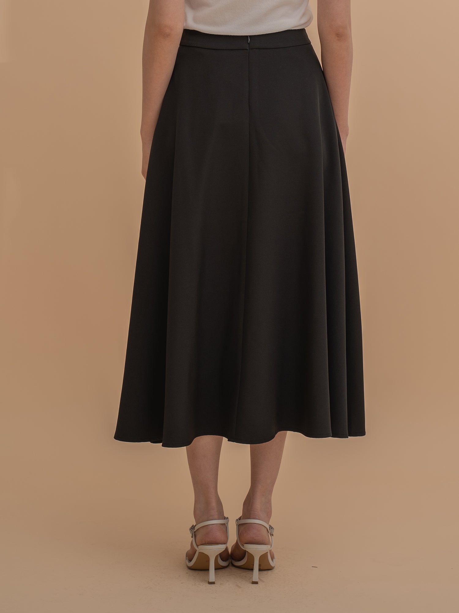 Cotton Blend A-Line Skirt