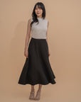 Cotton Blend A-Line Skirt