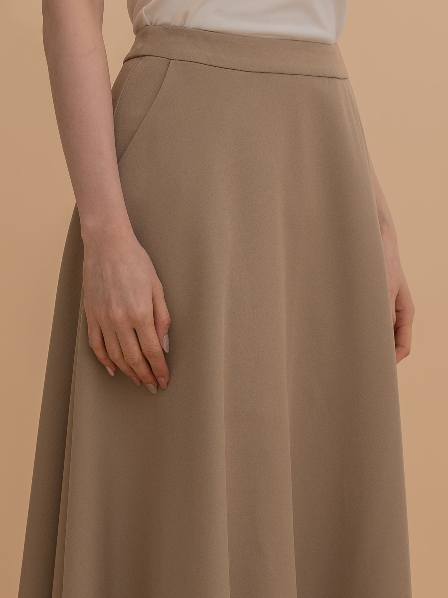 Cotton Blend A-Line Skirt