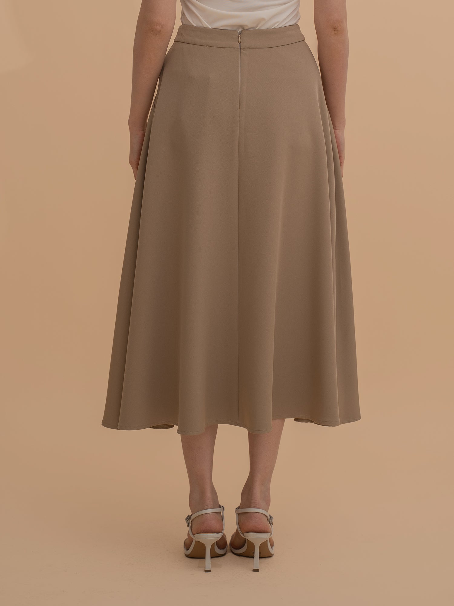 Cotton Blend A-Line Skirt