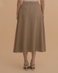 Cotton Blend A-Line Skirt