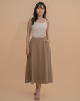 Cotton Blend A-Line Skirt