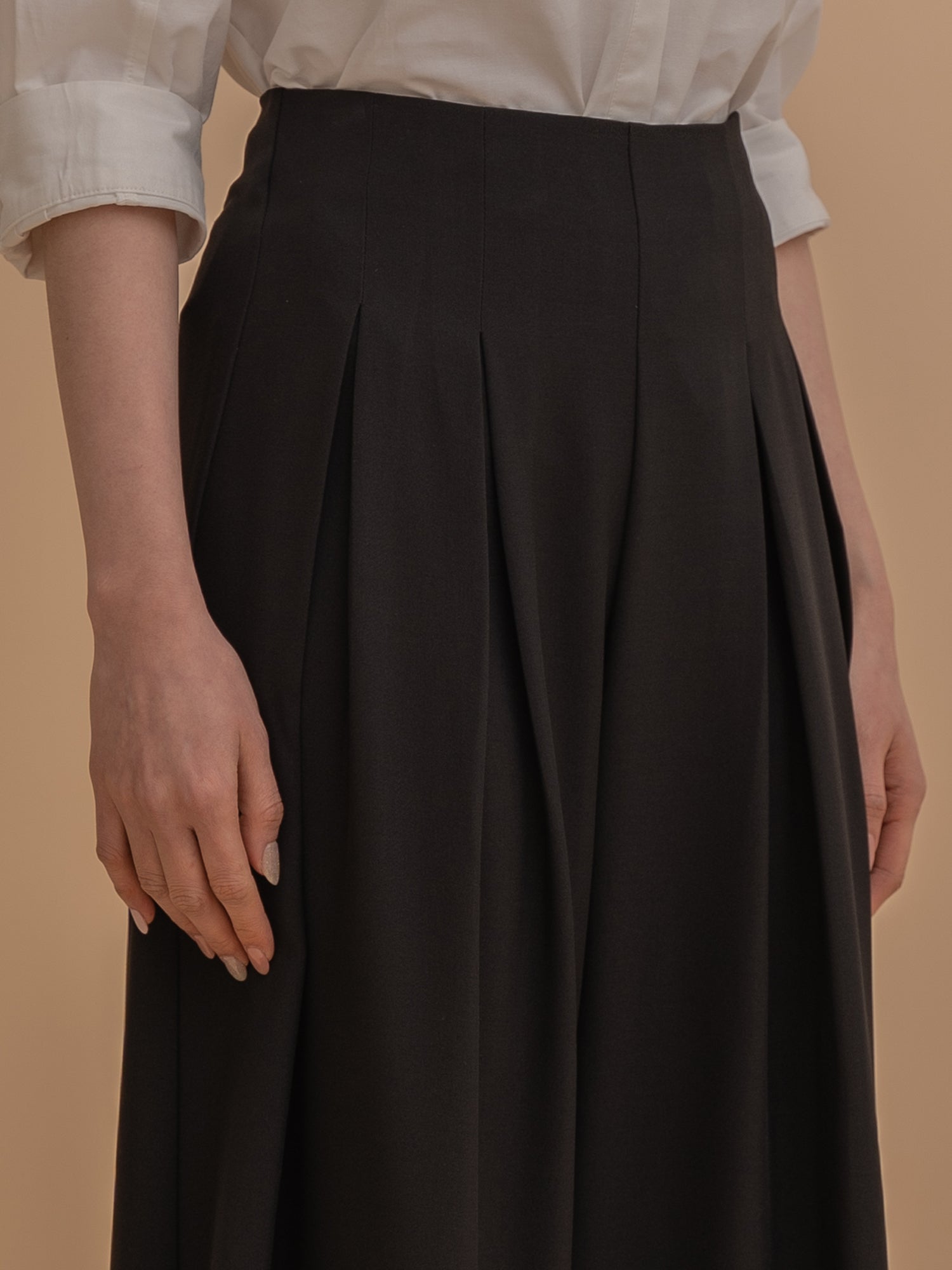 Pleated Wide-Leg Trousers