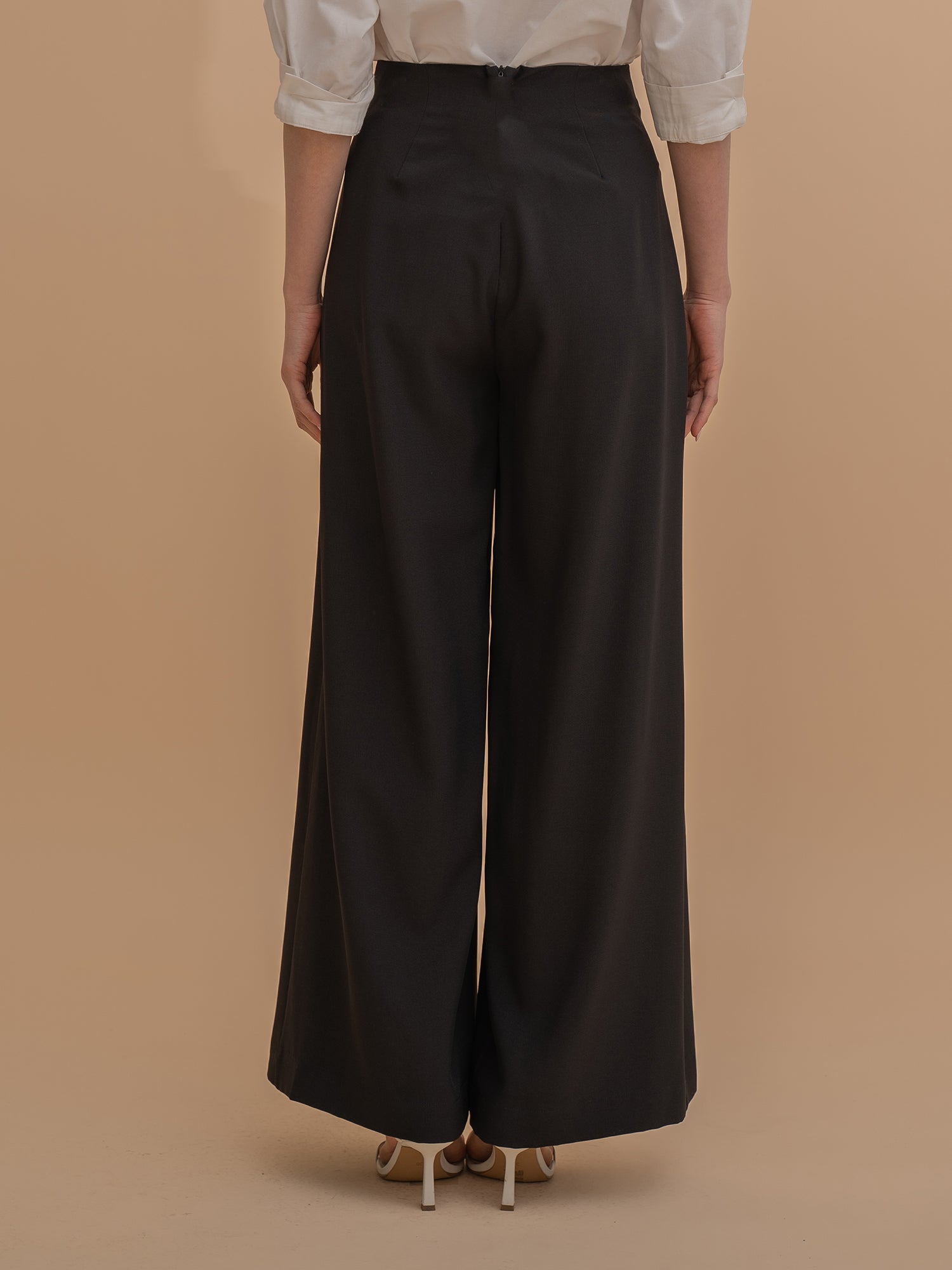 Pleated Wide-Leg Trousers