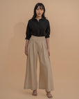 Pleated Wide-Leg Trousers