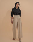 Pleated Wide-Leg Trousers