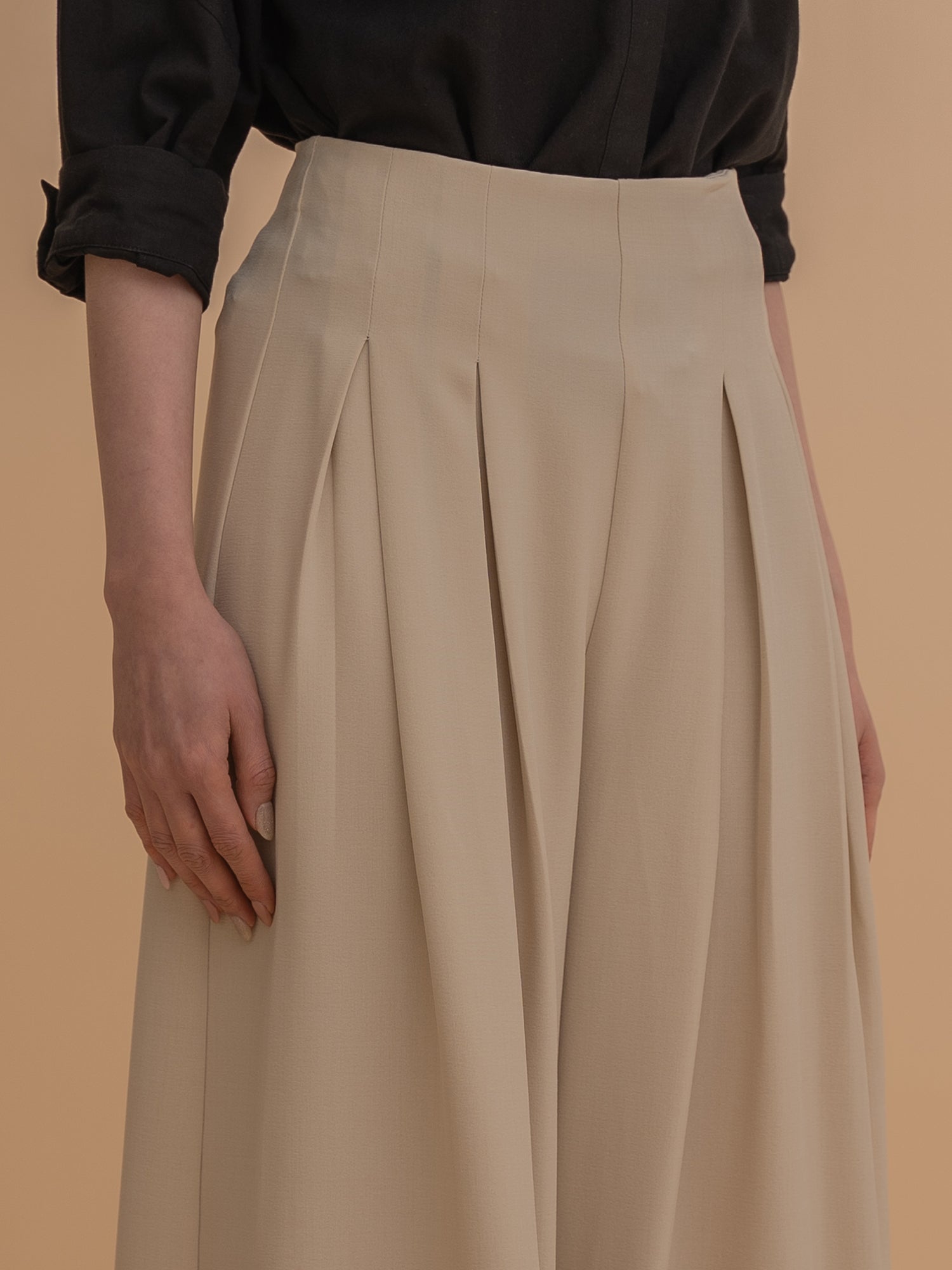 Pleated Wide-Leg Trousers
