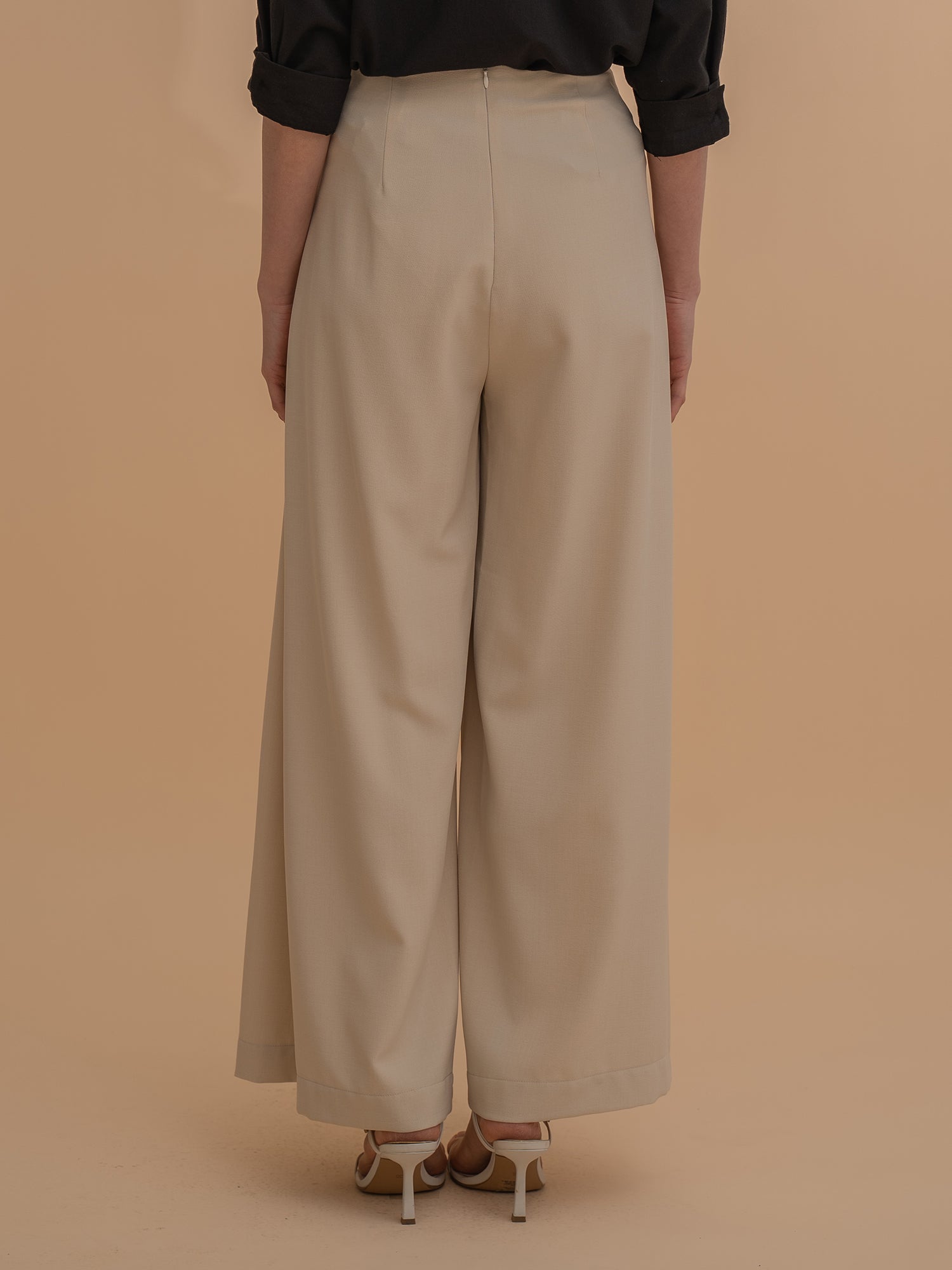 Pleated Wide-Leg Trousers