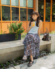Plaid Flow Maxi Skirt