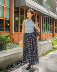 Plaid Flow Maxi Skirt