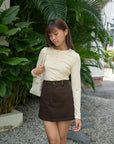 Ribbed Henley Knit Top
