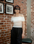 Off-Shoulder Ribbed Knit Top