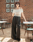 Pinstripe Wide Leg Pants