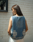 Embroidered Boho Denim Vest
