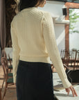 Cable Yarn Knit Button Cardigan