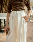 Pinstripe Wide Leg Pants