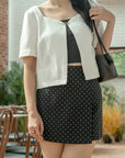 Cropped Sweetheart-Neck Outer