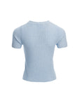 Yarn Knit Short-Sleeve Top