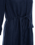 Quarter Sleeve Drawstring Dress