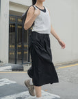 Side Pocket With Ribbon Tie Midi Skirt