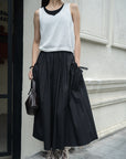 Side Pocket With Ribbon Tie Midi Skirt