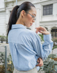Textured Button-Down Loose-Fit Shirt