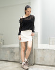 Netting Long Sleeve Knit Top