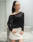 Netting Long Sleeve Knit Top