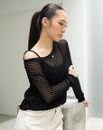 Netting Long Sleeve Knit Top