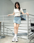 Yarn Knit Short-Sleeve Top
