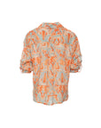 Printed Collar Wrap Shirt