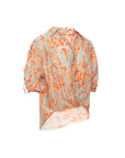 Printed Collar Wrap Shirt
