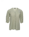 Ruched-Sleeve Blouse