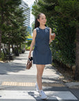 Sleeveless Ribbon Pocket Dress