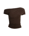 Asymmetric Neckline Fitted Top