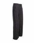 Wide-Leg Pleated Denim Pants